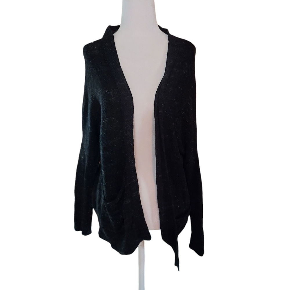 Title:American Eagle Outfitters XS Longline Cardigan Black Charcoal Open Front